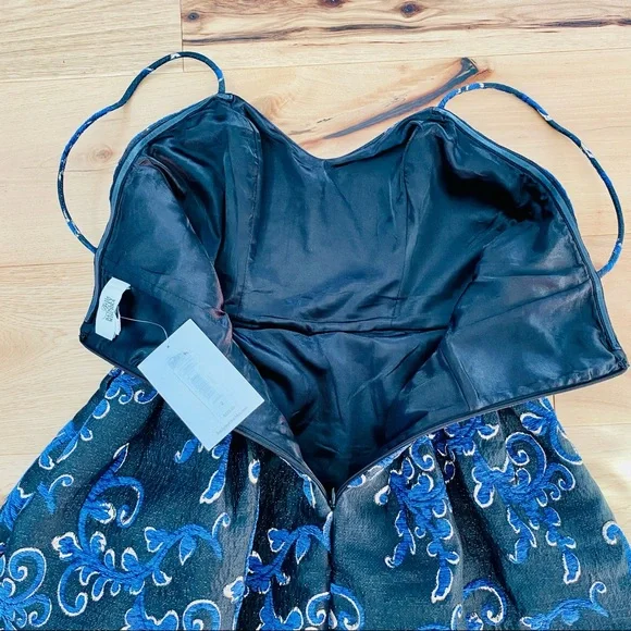 Belle Badgley Mischka Floral Metallic Brocade Vienna Dress sz 2 NWT - Picture 13 of 15